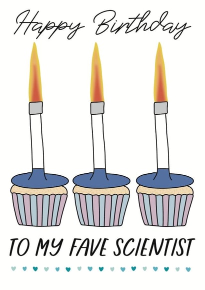 Clever birthday card for your fave scientist - Bunsen burner - scientist created by Zoë Nash