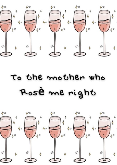 Cheeky Mother's Day Wine - Rosé card - Drinking Card - Pun created by Purrygood
