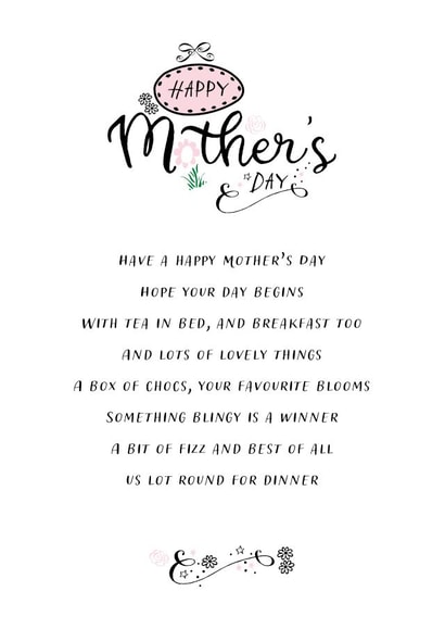 Mother's Day Card - Happy Mother's Day - Mother's Day Poem created by Nicola Andrews