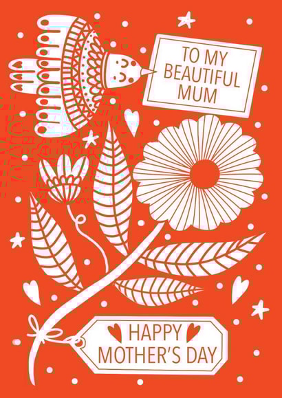 PRETTY FLORAL MOTHER'S DAY CARD. created by NICHOLA COWDERY ILLUSTRATIONS 