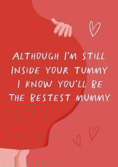 Cute Mother’s Day card - from the bump - poem created by Giddy Kipper