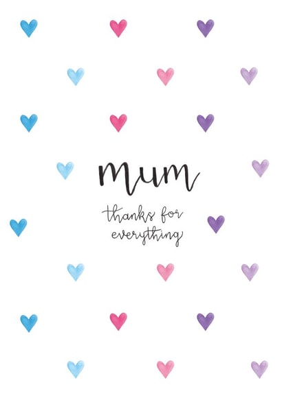 Heart Mother's Day Card - Mum, Thanks for Everything created by Beloved Creations