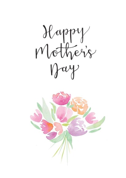 Cute Mother's Day Card - Bunch of Watercolour Flowers created by Beloved Creations
