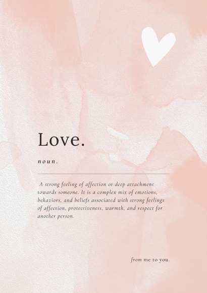 Love is a noun, Card. created by YA DSGN