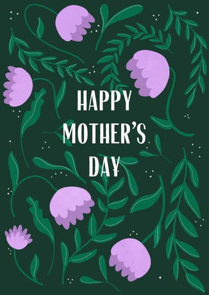Classic Mother’s Day card - Green and lilac floral created by Soph AC Studio