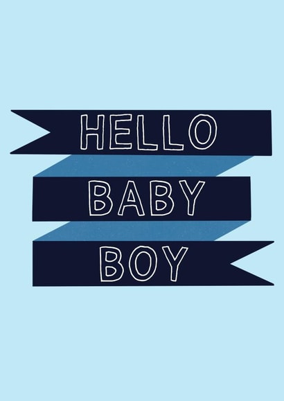 Cute New baby card - Hello Baby Boy created by Soph AC Studio