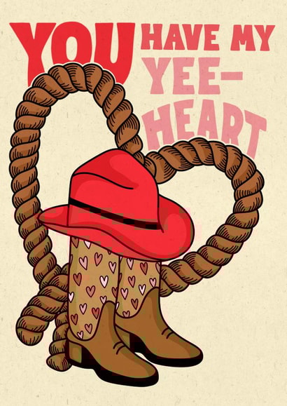 Cowboy themed Valentine’s Day card created by Rhianna Horton