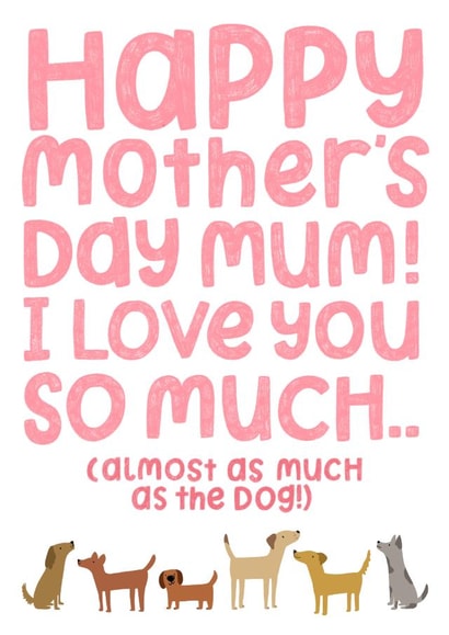 cute mothers day card for dog lovers! created by katie illustrated