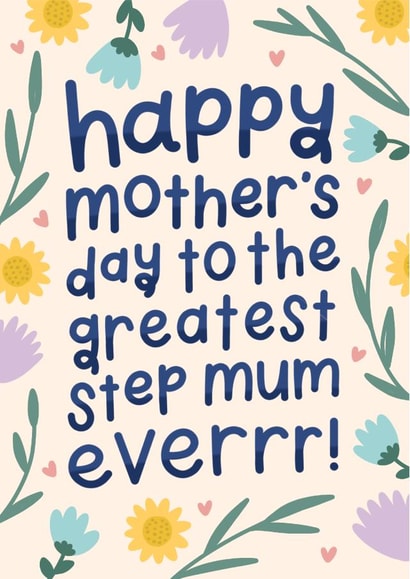 Cute mothers day card - greatest stepmum ever created by katie illustrated