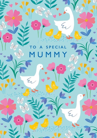 Cute Mother's Day card - Mummy - Pretty created by Klara Hawkins
