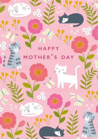 Cute Mother's Day card - Pretty - Cats created by Klara Hawkins