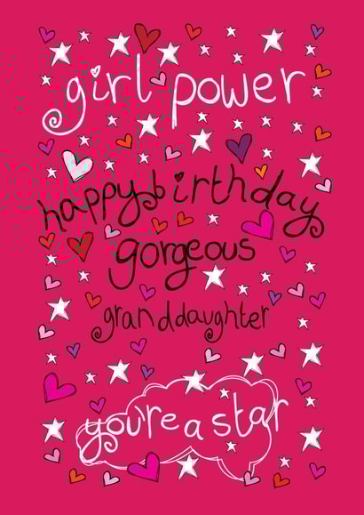Cute Birthday Card - Gorgeous Girl Power - Granddaughter created by Paperlicious