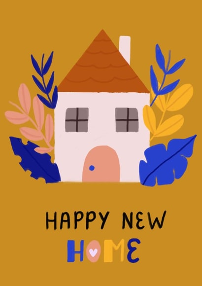 Cute New Home Card - Blue and Yellow created by Yolidoo