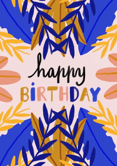 Plant Lover Birthday card for her - Botanical colourful birthday card for sister created by Yolidoo