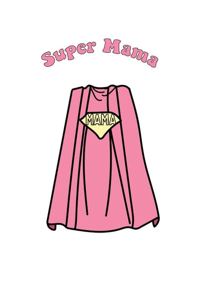 Cute Pregnancy Card - Super Mama - Happy Maternity Leave created by @Laura Lonsdale Designs