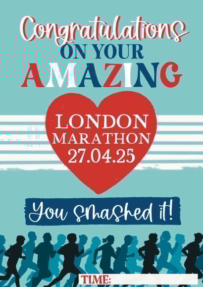 London Marathon 2025 Good Luck Card created by Giddy Kipper