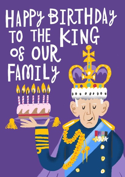 Funny Birthday Card - King Of Our Family - For Dad created by @AimeeStevens.Design