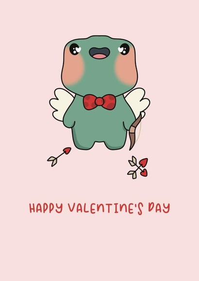 Happy Valentine’s Day Card | Adorable Frog Valentine’s Day card created by Natasha Ellis