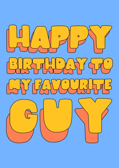Favourite Guy Birthday Card - Cute Birthday Card For Significant Other created by Lately Studio