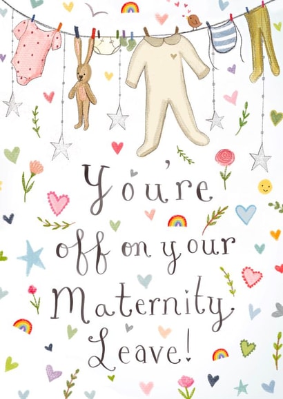 Cute Maternity Leave Card - Off on Maternity Leave created by Love Lucy Illustration