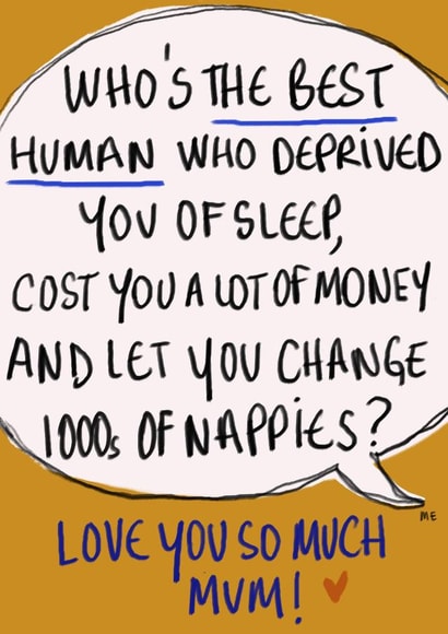 Fun Mother´s day Card - Fun Birthday Card for Mum - New Mum Birthday Card created by Yolidoo