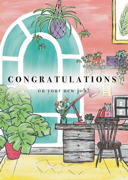 Congratulations - New Job - Work from Home Job - WFH card created by Abbi Olivia Designs