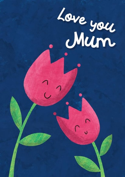 Love You Mum - Cute Flowery Card for Mums created by Katherine Lynas
