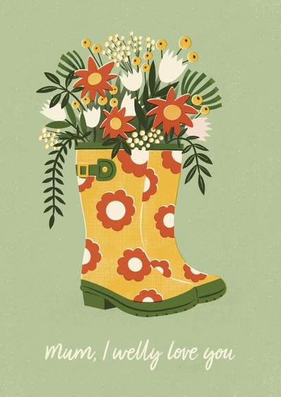 Cute Mother's Day Card - Floral Welly created by Bird & Co Studio