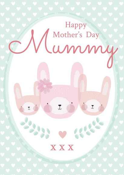 Cute Mother's Day card - from Daughters - Bunny created by Juniper and Rose Studio