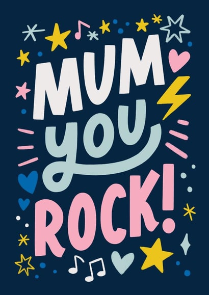 Cute Mother's Day Card - Mum, You Rock! created by Natalia Gonzalez