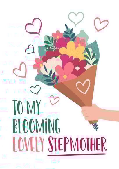 Cute Mother's Day card to a blooming perfect stepmum created by Superlush Cards