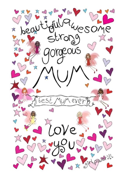 Cute Mother's Day Card - Girl Power Fairies - Mum created by The Girl Power Fairies