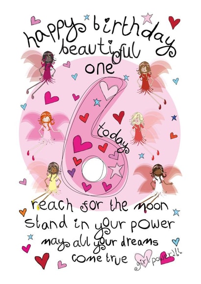 Cute Birthday Card - 6th - Female - Girl Power Fairies created by The Girl Power Fairies