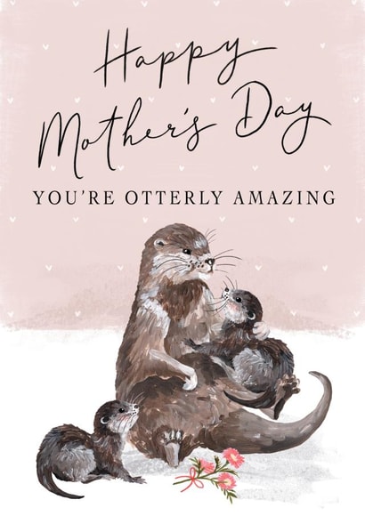 Cute Mother's Day Card - Pink Otter created by Making Meadows Ltd