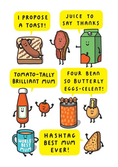 Funny Mother's Day Card - Hashtag Best Mum Ever! created by mungo and shoddy