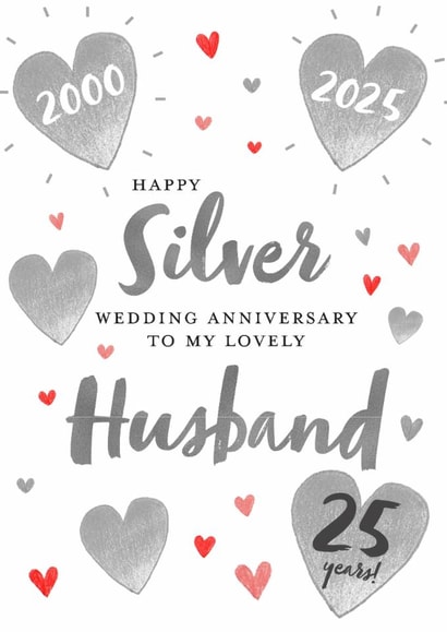 Cute Anniversary Card - Husband - 2025 - Silver created by Juniper and Rose Studio