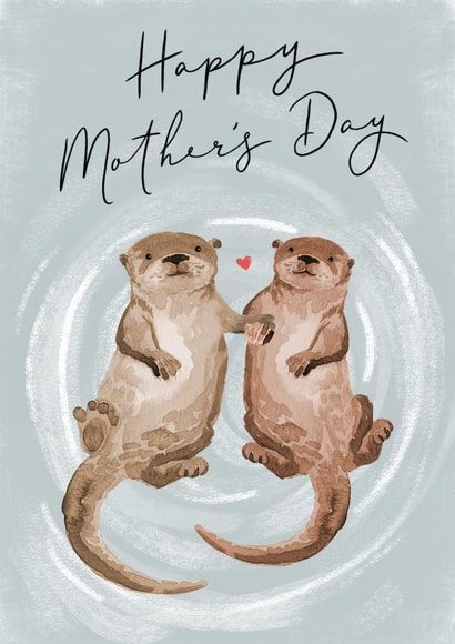 Cute Mother's Day Card - Otter - Traditional created by Making Meadows Ltd