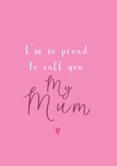 Proud You're My Mum Card created by Hoobynoo