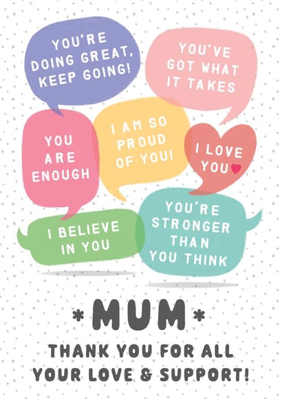 Cute Heartfelt Card for Mum - Love & Support created by Design By Day