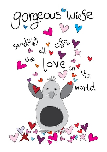 Cute Anniversary Card - Gorgeous Wife - Penguin created by Paperlicious