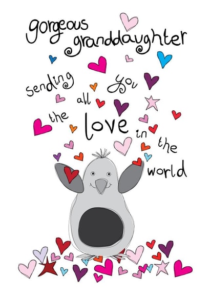 Cute Birthday Card - Gorgeous Granddaughter - Penguin created by Paperlicious