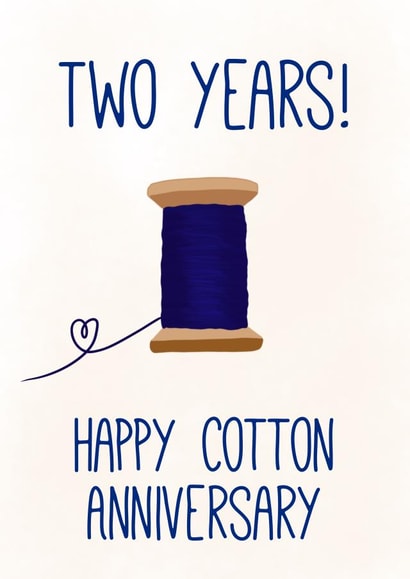 Cute 2nd Anniversary Card - Two Years - Happy Cotton Anniversary created by Pen & Pickle