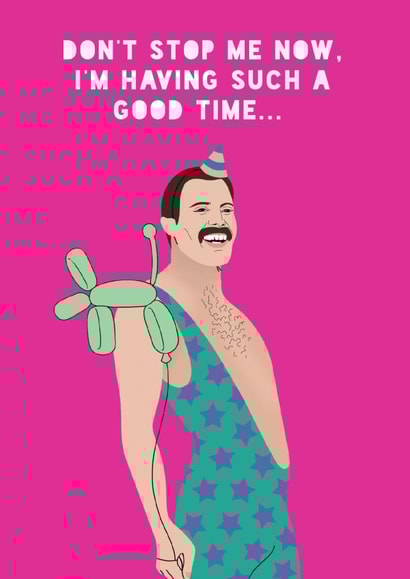 Celebrity Birthday Card - Queen - Freddie Mercury - Music created by Lucy Maggie Designs