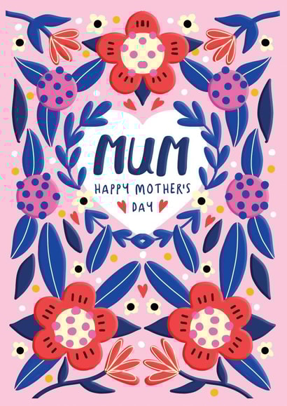 Pretty Mother's Day Card - Floral - for Mum created by NICHOLA COWDERY ILLUSTRATIONS 