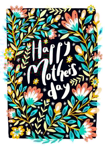 Happy Mother's Day Floral Card For Mums & Mothers created by The Sunshine Bindery