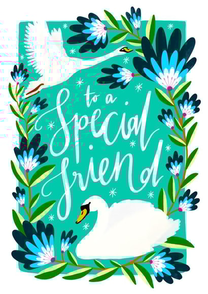 Cute Love Card For A Special Friend - Swans Friendship Thinking of You Card created by The Sunshine Bindery