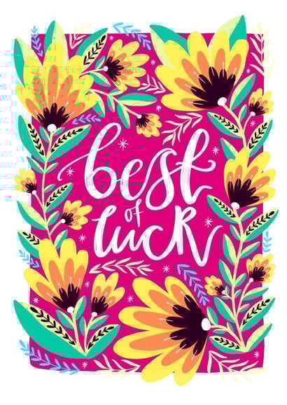 Sweet & Vibrant Floral Best of Luck Card - Friendship Card created by The Sunshine Bindery