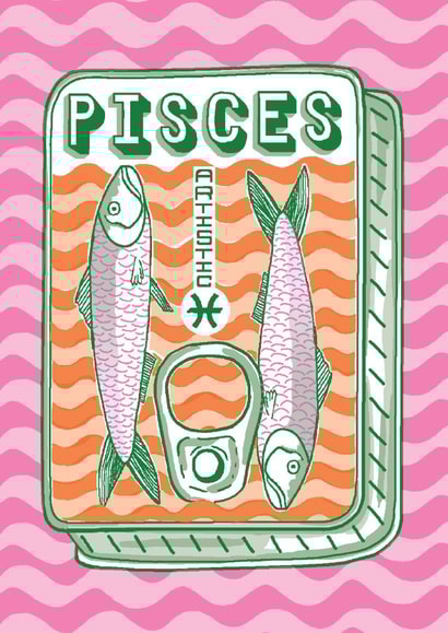 Cute Birthday Card - Pisces - February and March created by Jacqueline Colley