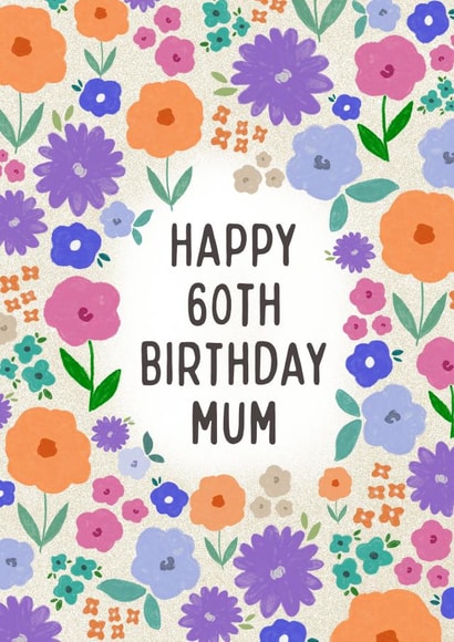 Pretty Birthday card - Mum - 60th created by Sarah Corcoran 