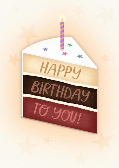 Cute Birthday Cake Card - Happy Birthday To You created by Tilly Mint